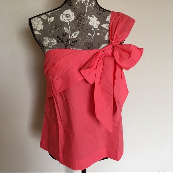 J. Crew Tops - NWT J. Crew pink one shoulder bow top